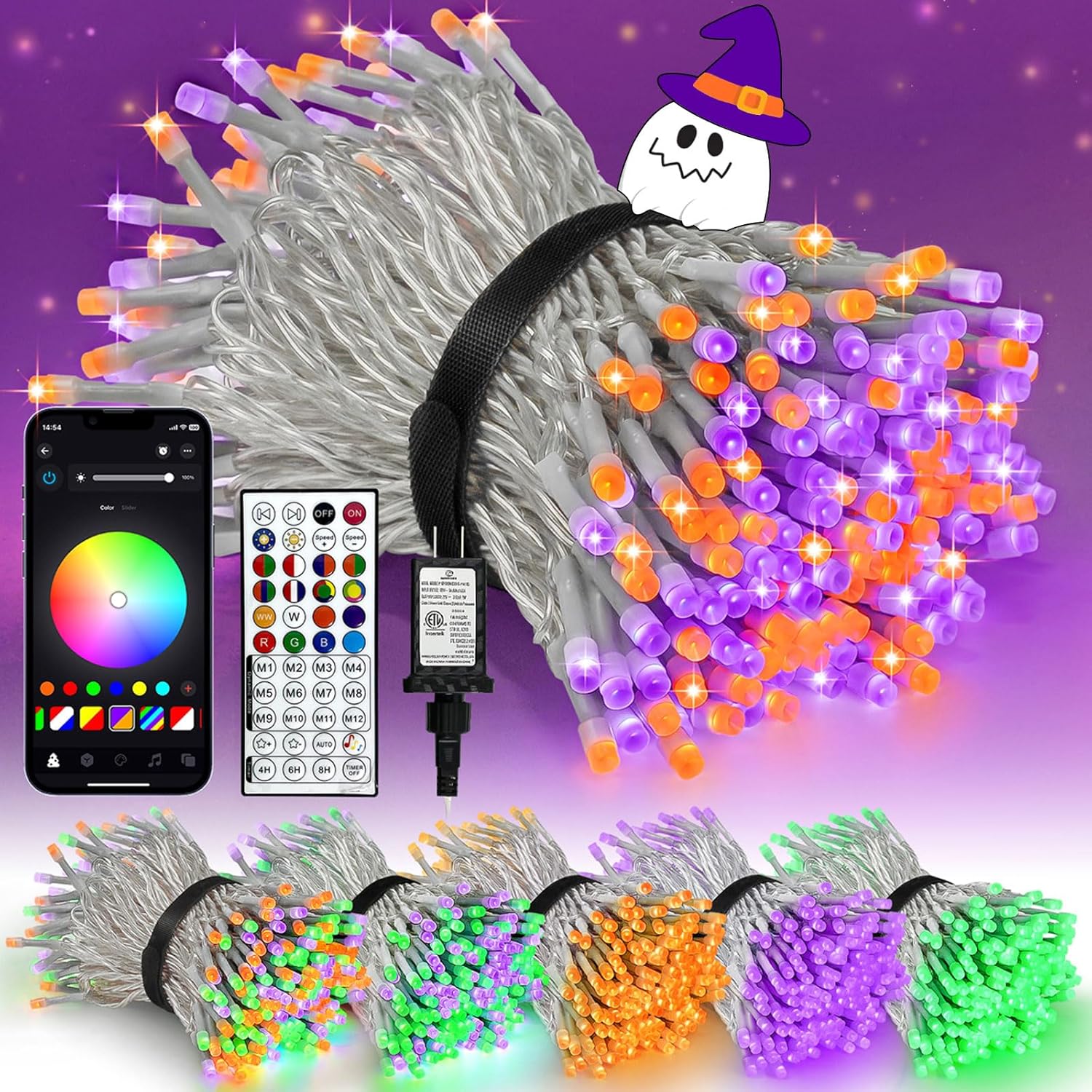 Smart LED Halloween String Lights for Festive Decor and Fun