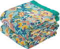 Boho Blanket Throw Quilt 90in x 98in - Lightweight Cotton Summer Throw