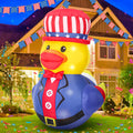 Patriotic Inflatable Duck 5 ft - LED 4th of July Yard Decor