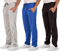Men's Mesh Athletic Open Bottom Sweatpants 3 Pack - Lightweight