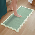 24x47 in Sage Scalloped Bath Mat - Plush Microfiber