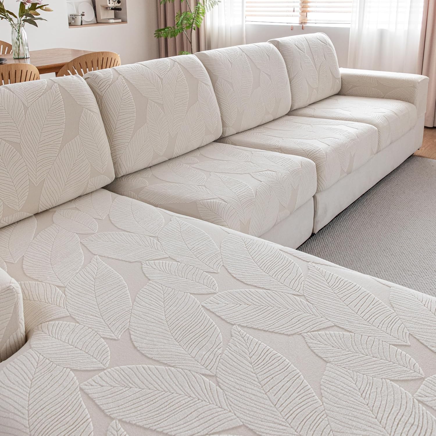 Couch Covers for Sectional Sofa, Soft Washable Slipcovers