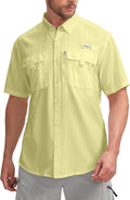 Pudolla Men's Fishing Shirt Short Sleeve UPF50+ - Lightweight Fit