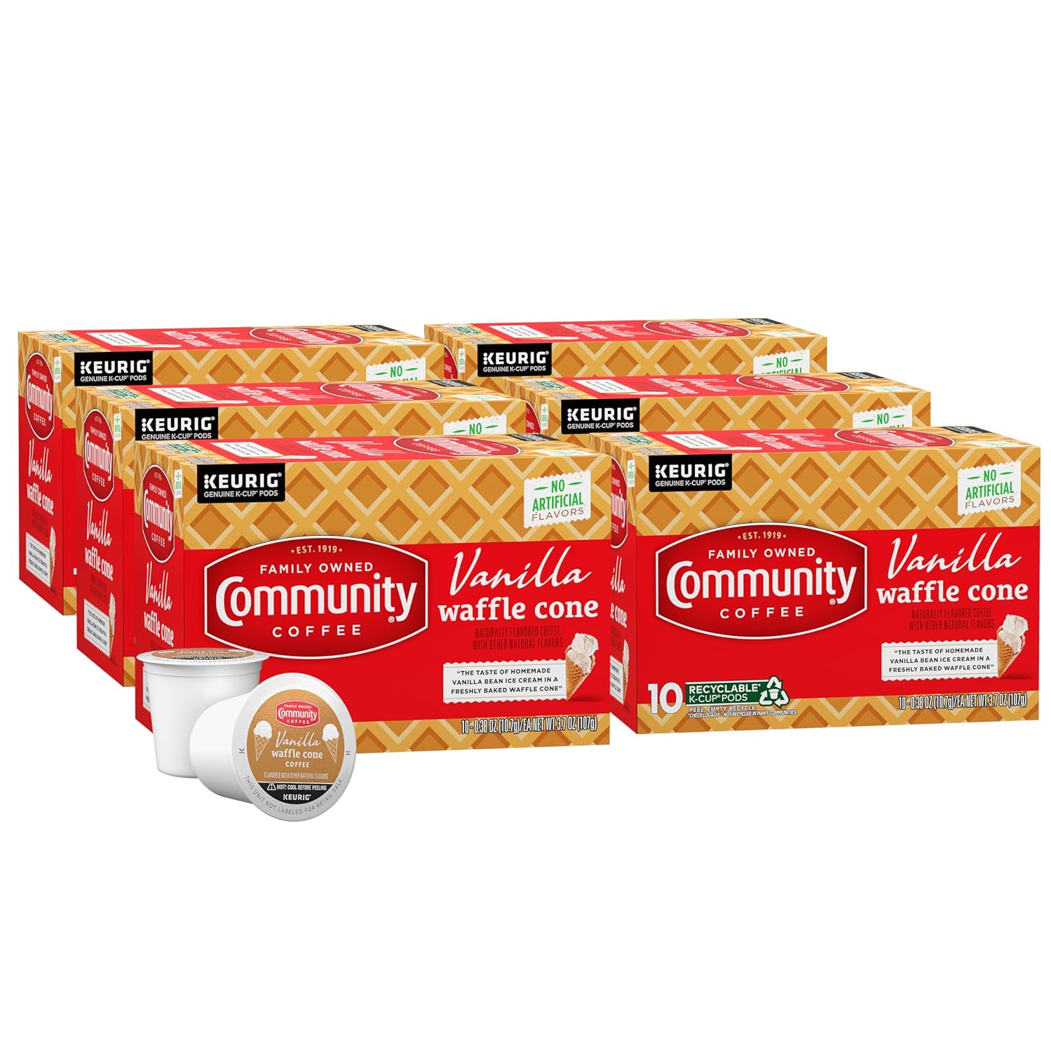 Community Coffee Vanilla Waffle Cone Pods for Delicious Brews
