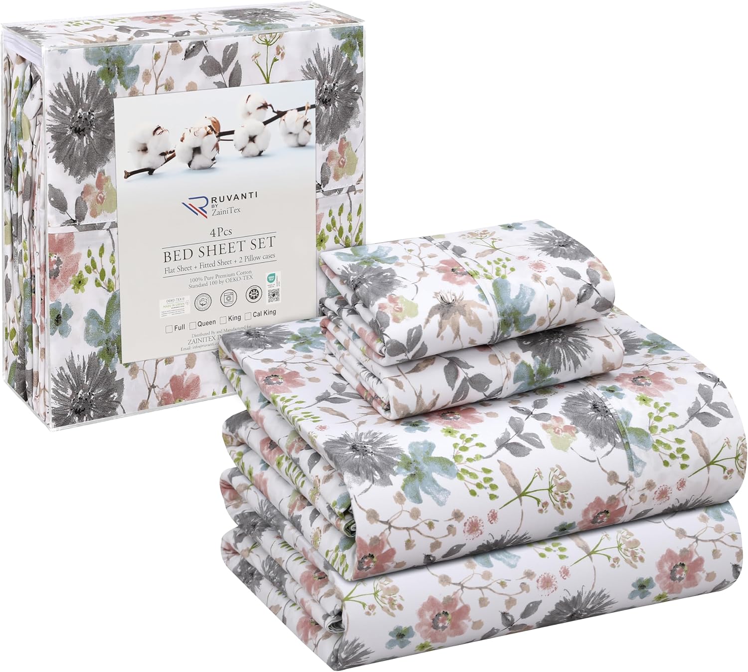 100% Cotton King Size Sheets Set for Ultimate Comfort and Style