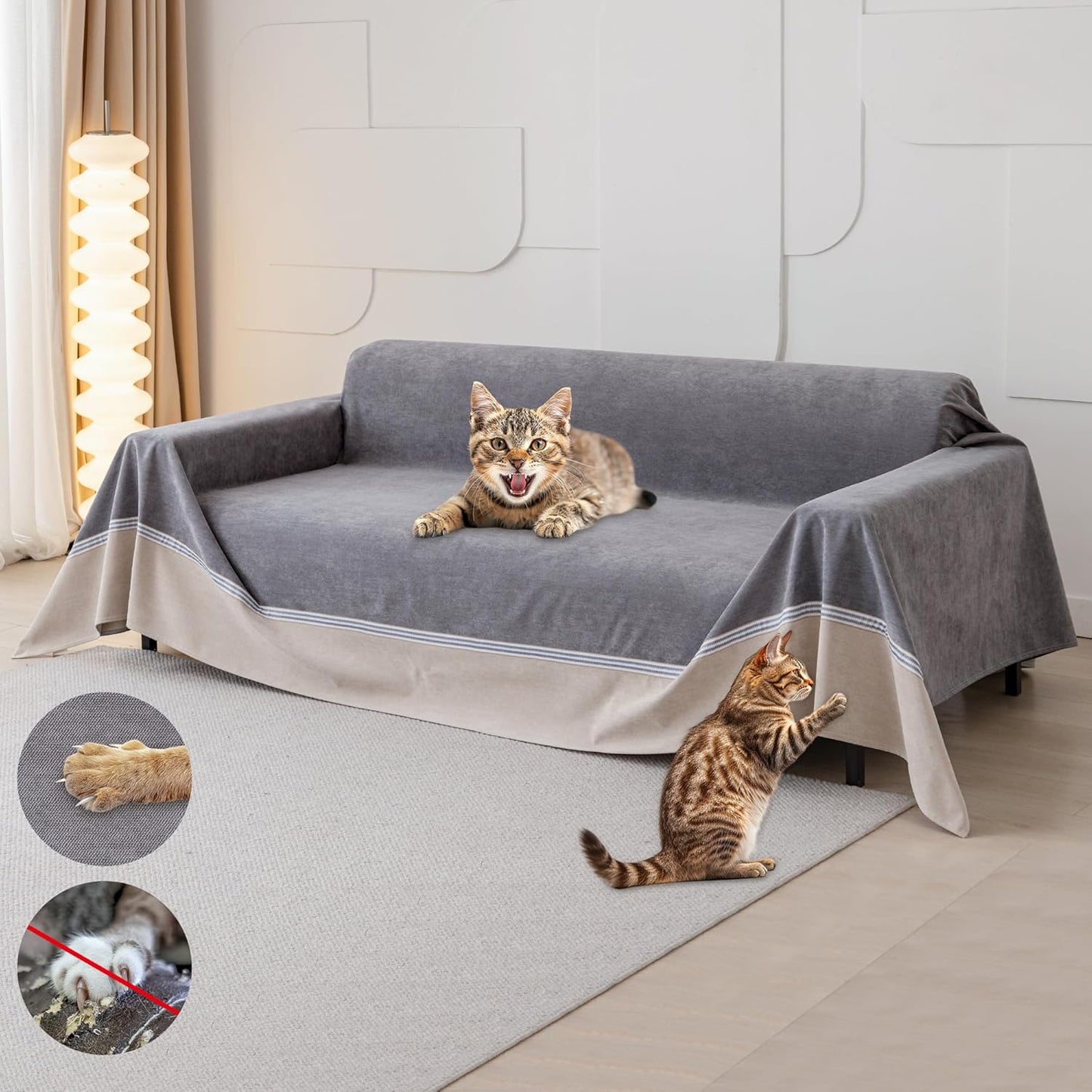 Cat Scratch Furniture Protector - Anti-Slip Waterproof Cover