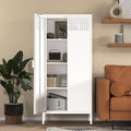 COFaR 4 Tier Black Metal Storage Cabinet - Sleek, Adjustable Organizer
