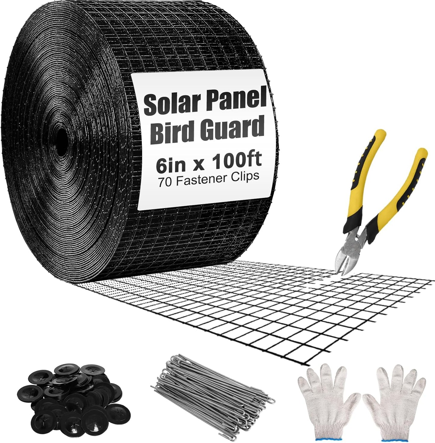 6in X 100ft Solar Panel Bird Guard - Durable PVC Mesh Netting