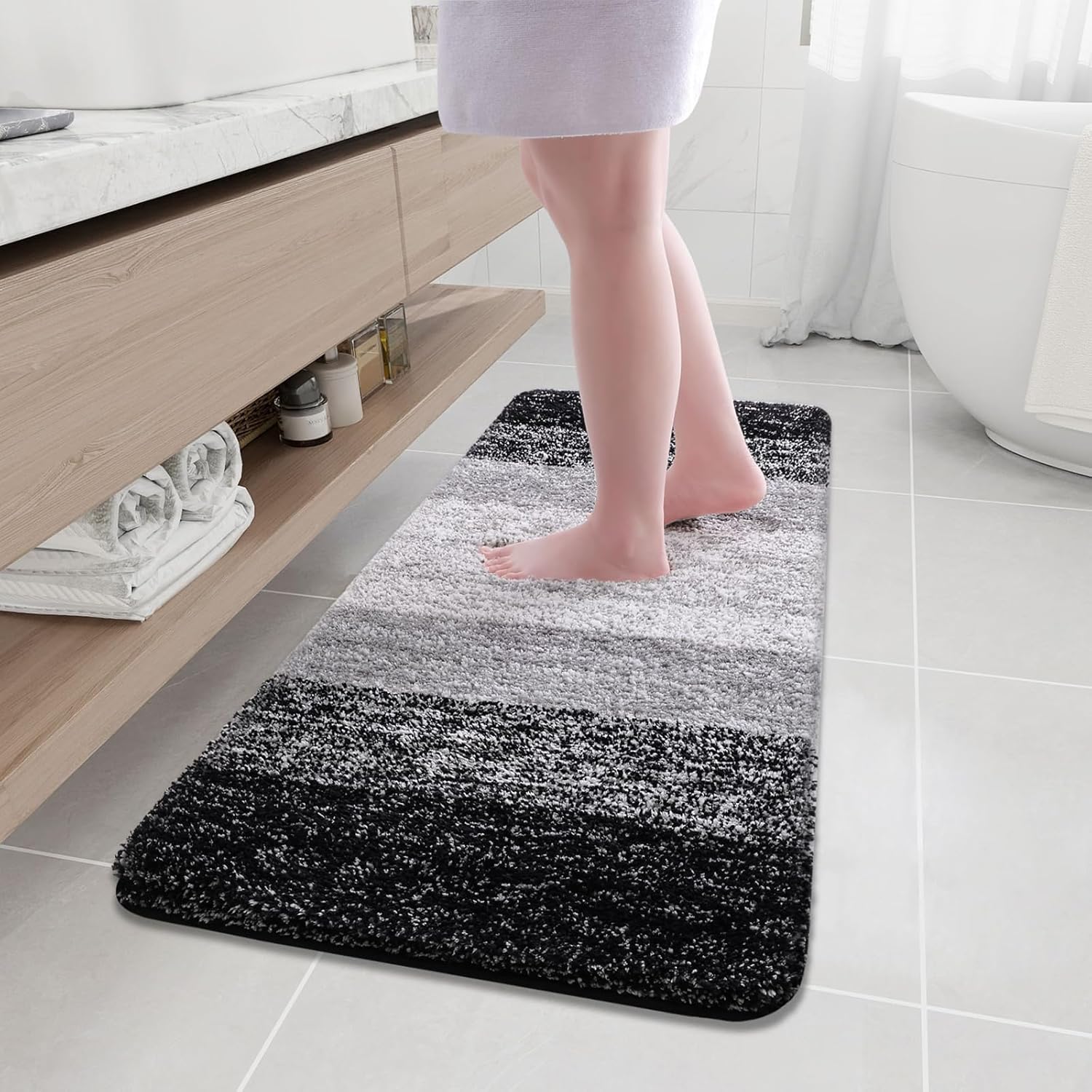 Arotive Microfiber Bathroom Rugs - Soft, Absorbent, Non-Slip Mats