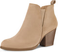 Women's Ankle Boots V Cut Side Elastic Panel Stacked Heel - 3 in