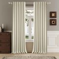 DUALIFE Cream Beige Linen Blackout Curtains 132 in Length - Full