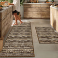 Kitchen Rugs Sets of 2 Non Slip Kitchen Mats - Cushioned Vintage