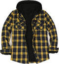 ZENTHACE Men's Sherpa Lined Full Zip Hooded Plaid Shirt (Style GSPX)