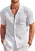 Men's Knit Button Down Short Sleeve Polo Shirt - Lightweight Summer be