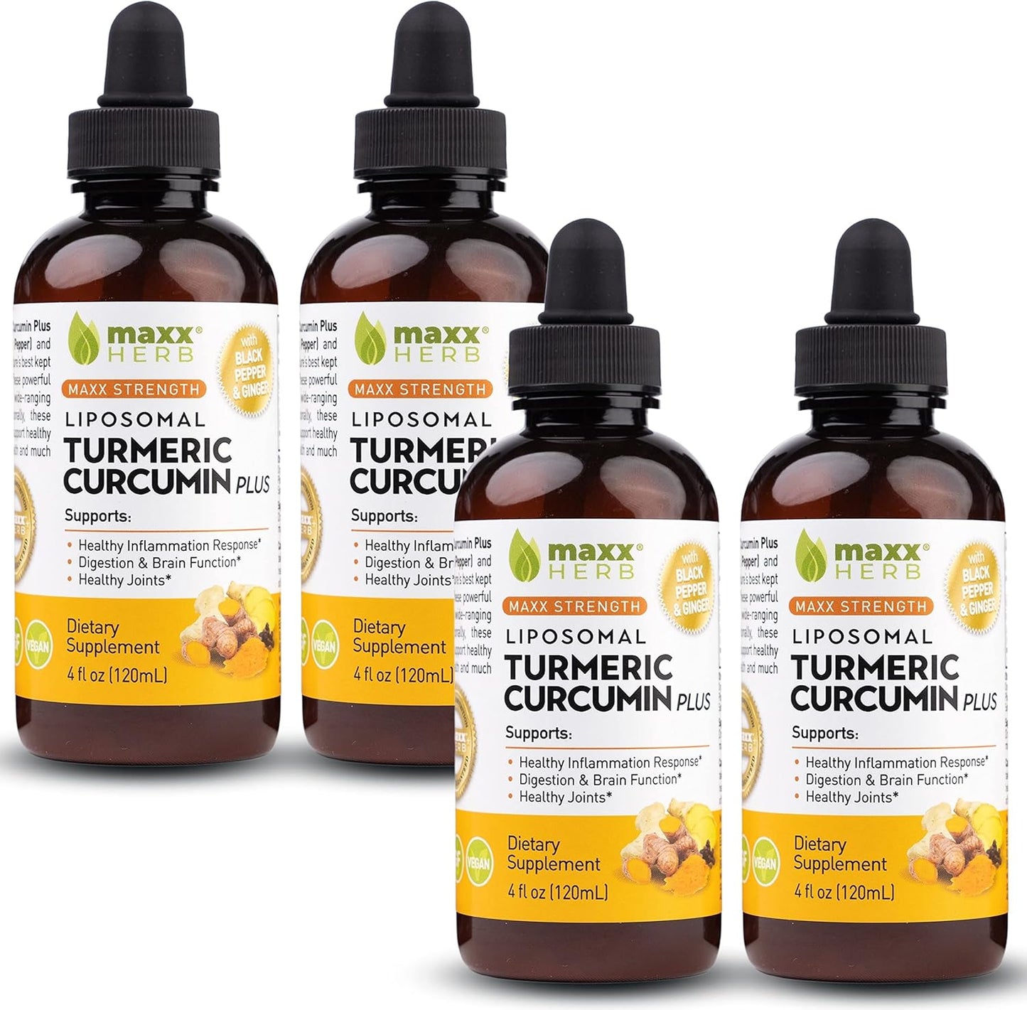 Maxx Herb Liquid Turmeric Curcumin for Joints & Digestion
