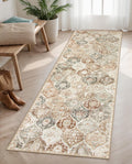 Moroccan Trellis Hallway Runner Rug 2x6 - Thin Non-Skid Washable