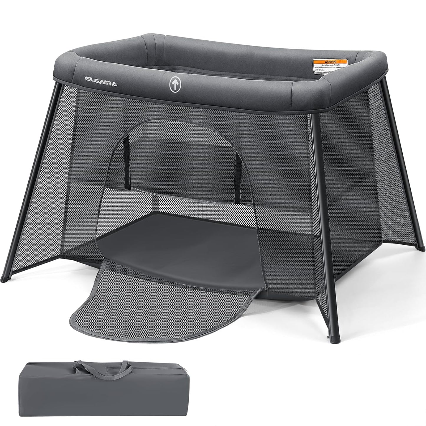 ELEMARA 2 in 1 Baby Travel Crib for Comfortable Sleep Anywhere