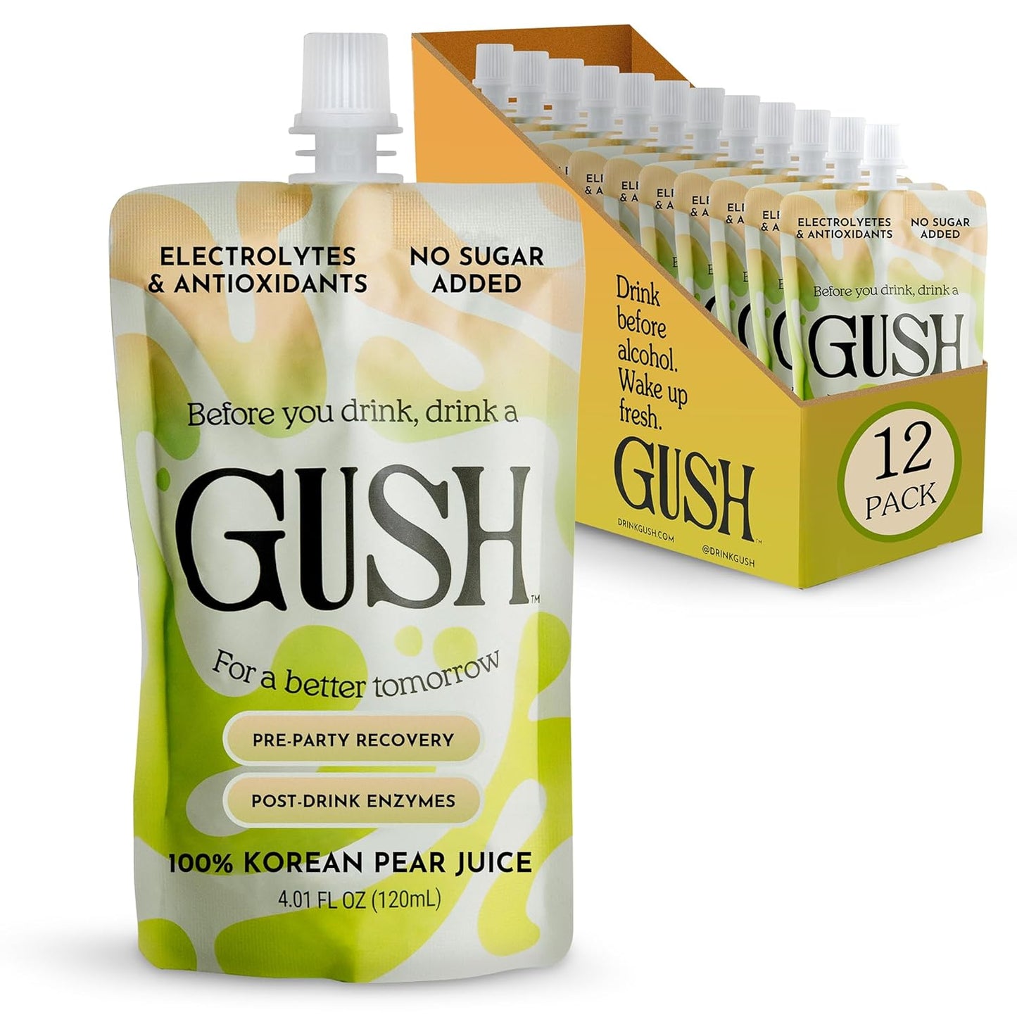 GUSH Pre-Drink Korean Pear Drink - Natural Hydration Pouch