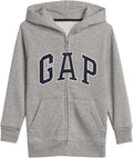 GAP boys Logo Hoodie Full Zip Sweatshirt - Soft Fleece Comfort