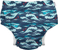 Reusable Eco Snap Swim Diaper with Gussets, UPF 5 - Navy Tidal Waves