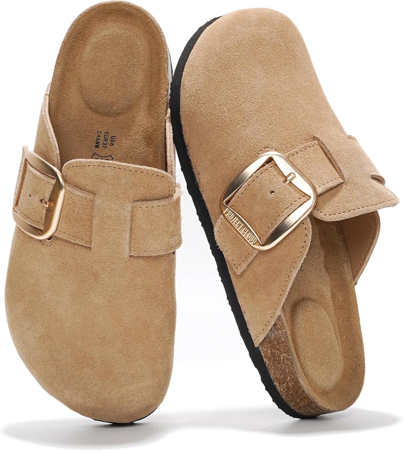 Project Cloud Genuine Leather Clogs for Women with Memory Foam