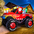 8.5 ft Santa Driving Monster Truck Inflatable - Eye-Catching Yard