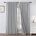 100% Blackout Curtains 90 in Length 2 Panels Greyish White - Thermal