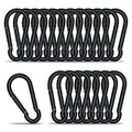 KINLINK 20 Pack Black Carabiner Clip 3.15 in - Durable Everyday Snap