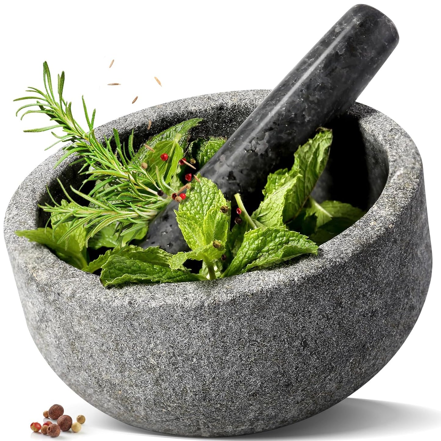 Koville Granite Mortar and Pestle Set for Kitchen Grinding Needs