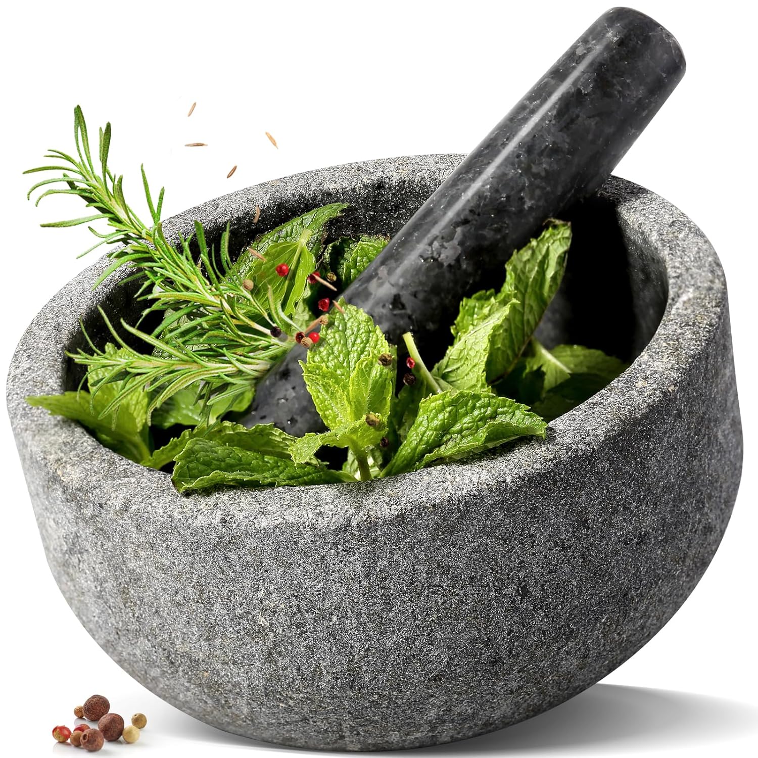 Koville Granite Mortar and Pestle Set for Kitchen Grinding Needs