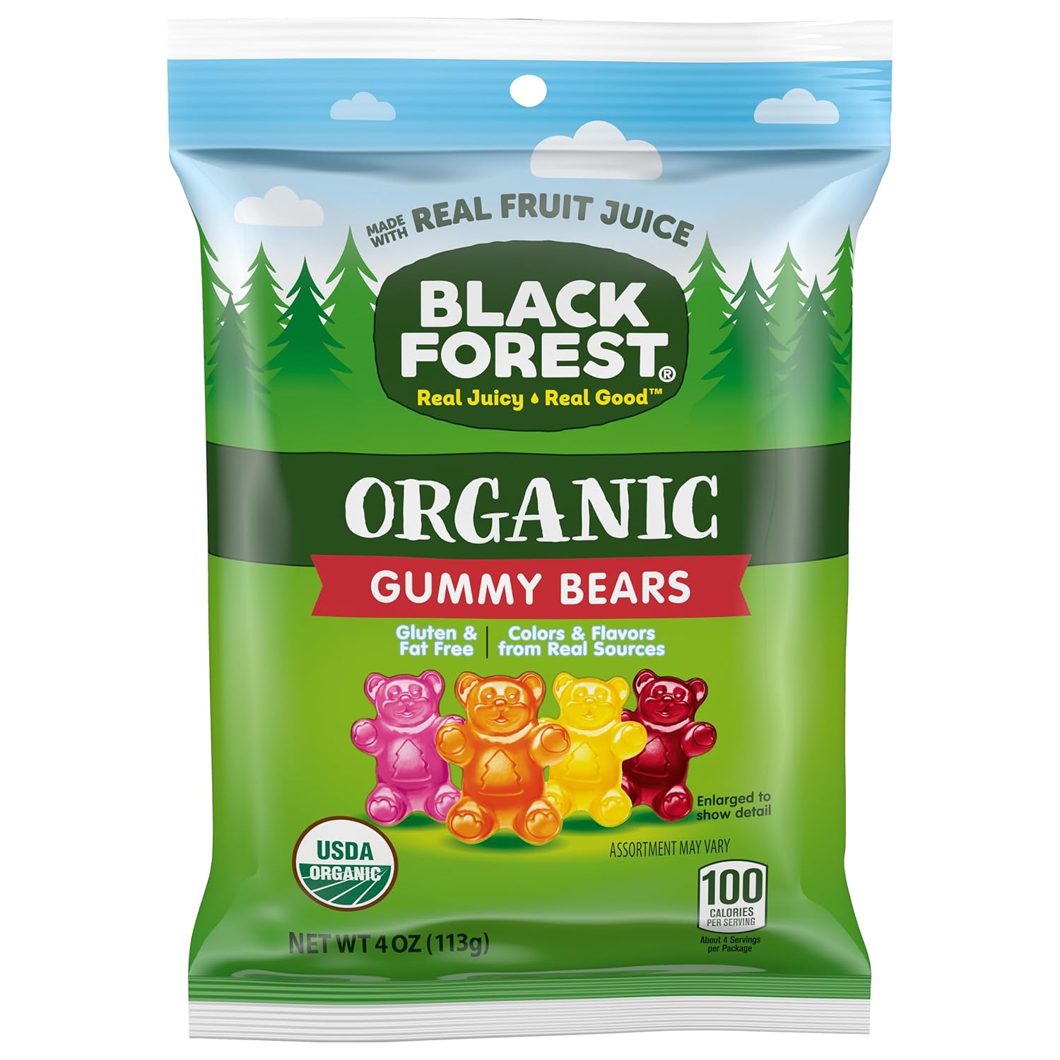 Black Forest Organic Gummy Bears Candy, Fruity Flavors Pack