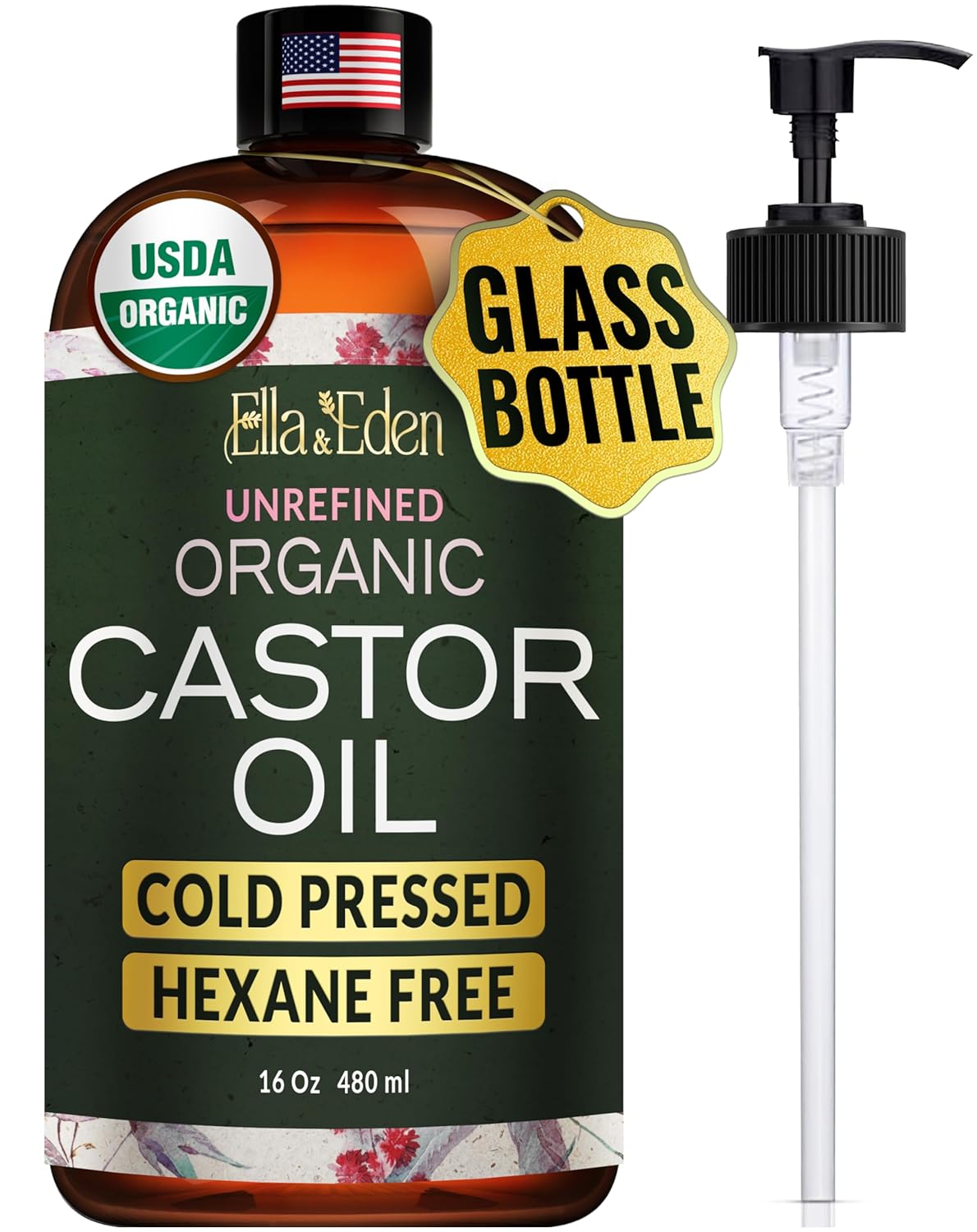 Organic Castor Oil for Hair Growth and Skin Nourishment 16 Oz