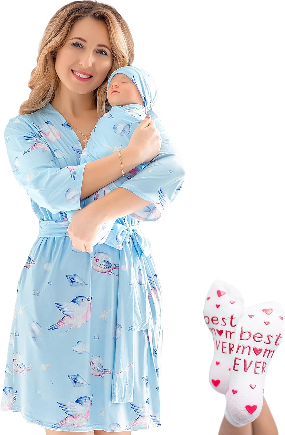 Mommy and Me Robe and Swaddle Set for Stylish New Moms