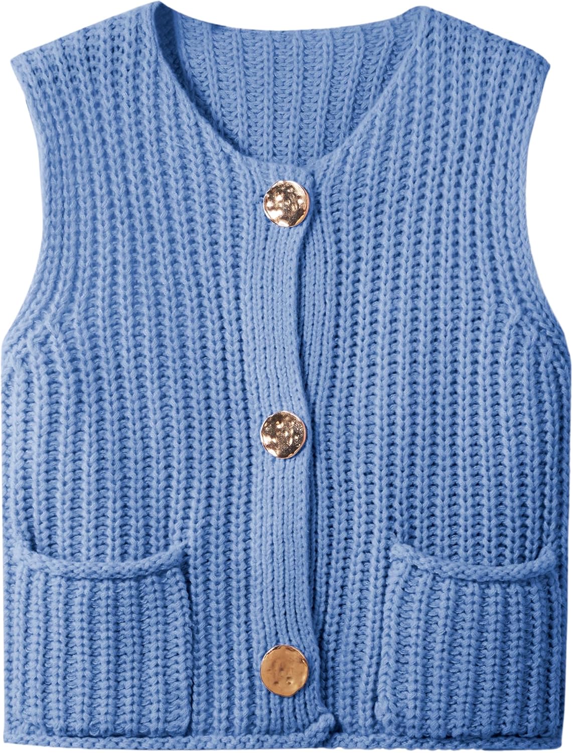 Trendy Crochet Chunky Knit Top Sleeveless Cardigan Vest for Women