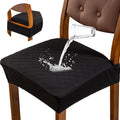 Waterproof Seat Covers for Dining Room Chairs - 6 Pack Black