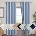 NICETOWN Stone Blue Vintage Linen Blackout Curtains for Home