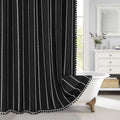 Boho Long Shower Curtain 72 x 78 - Thick Farmhouse Linen Look