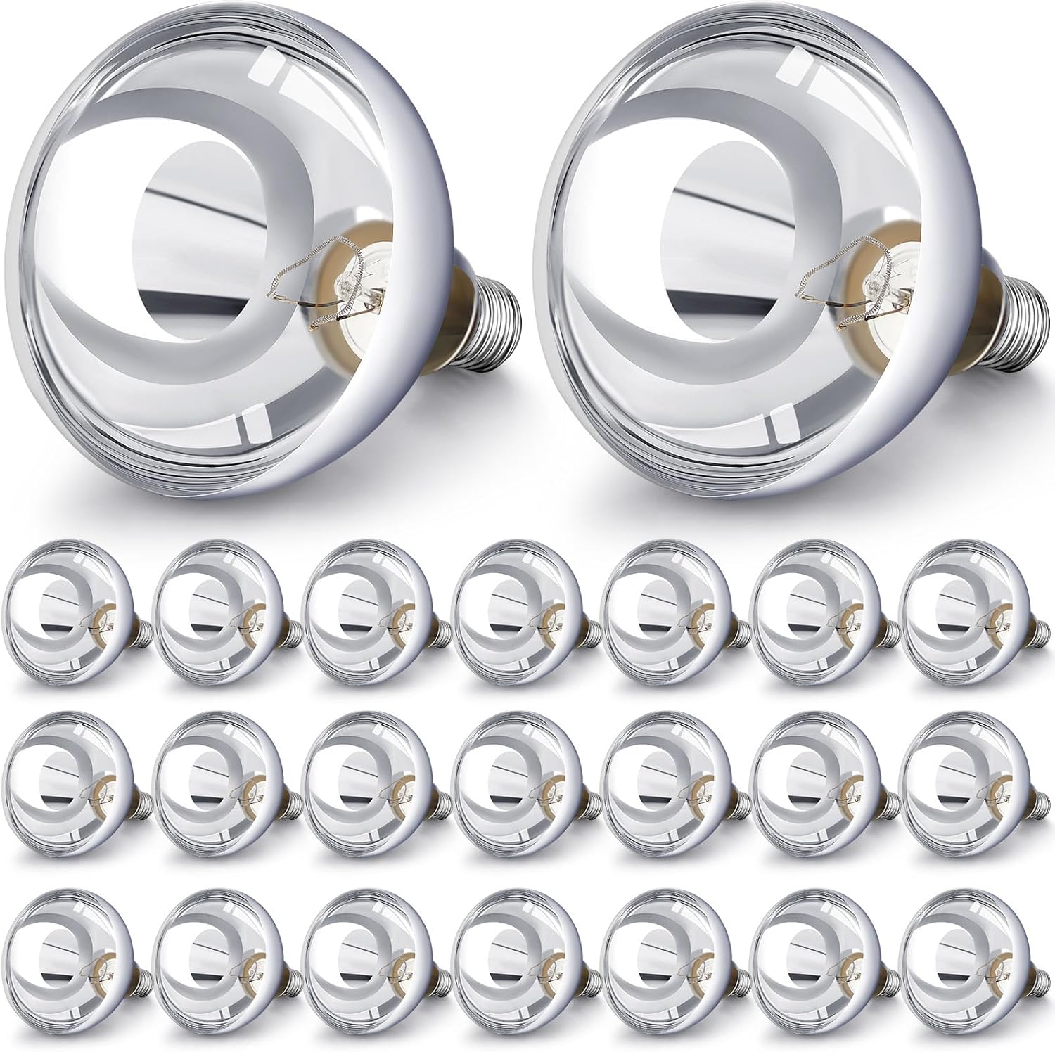 24 Pack 250 Watt Heat Lamp Bulbs for Reptiles and Pets