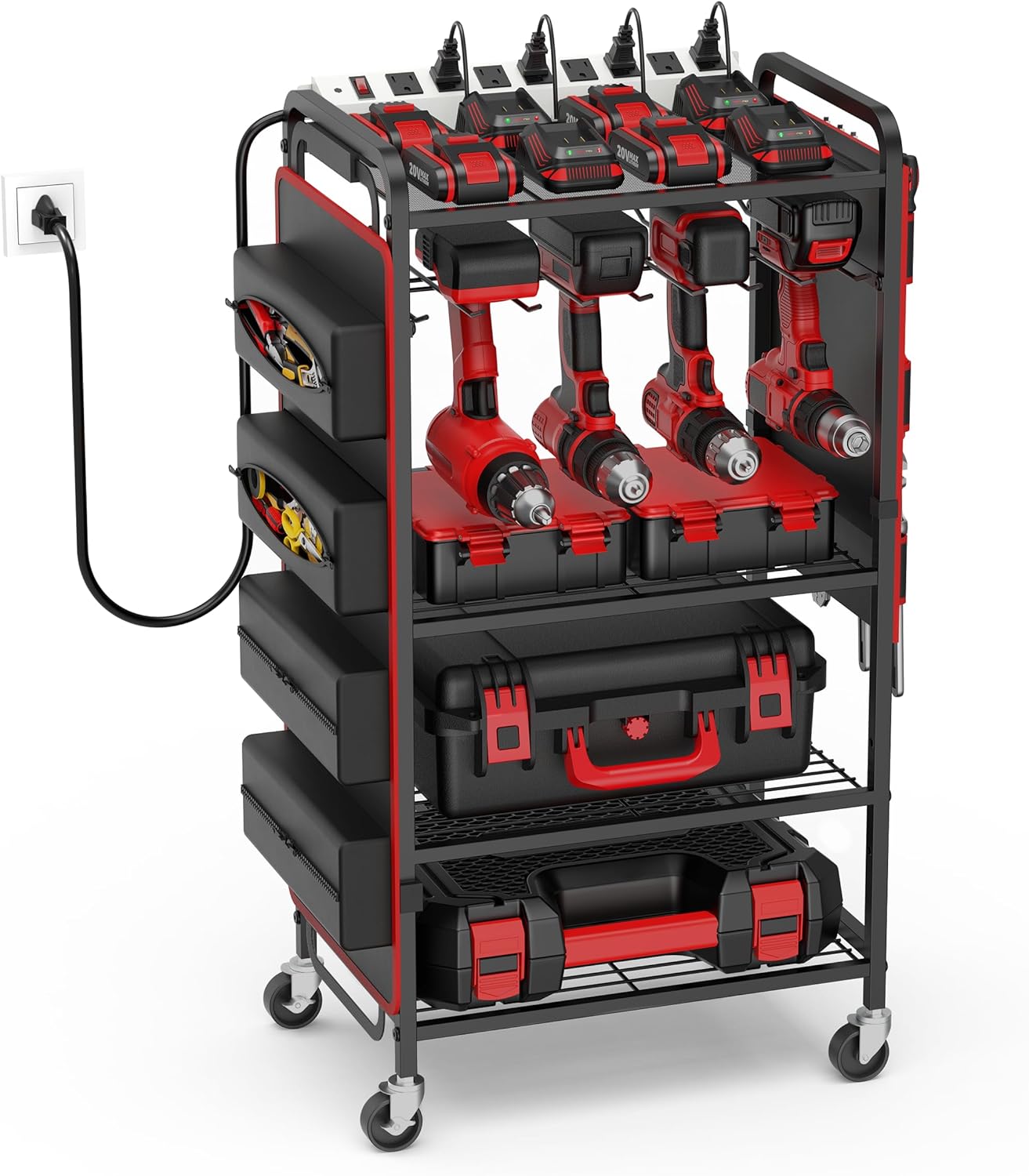 Power Tool Organizer Cart - Charge, Store & Roll