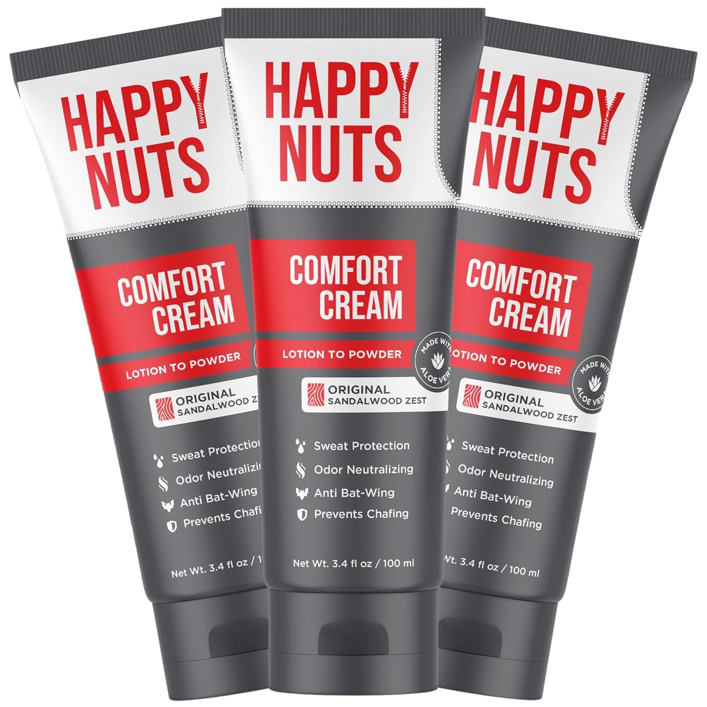 HAPPY NUTS Comfort Cream Deodorant for Men: Anti-Chafing Defense