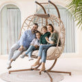 Double Swing Egg Chair with Stand - Extra Large 2-Person Loveseat