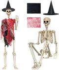 LINAYE 5.4ft Life Size Halloween Skeleton - Realistic Posable Decor