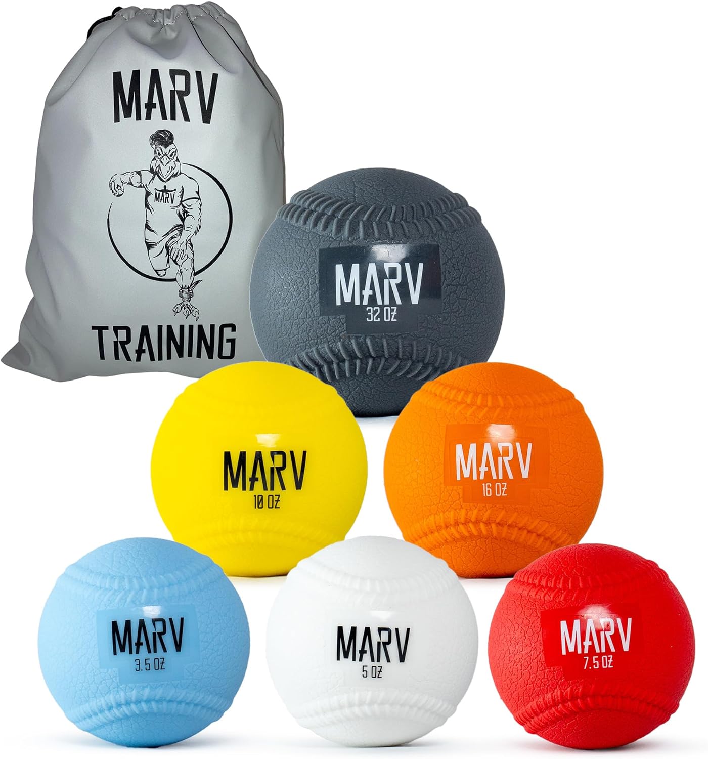 Marv Balls Velo Set - Soft Shell Plyo Baseballs for Training