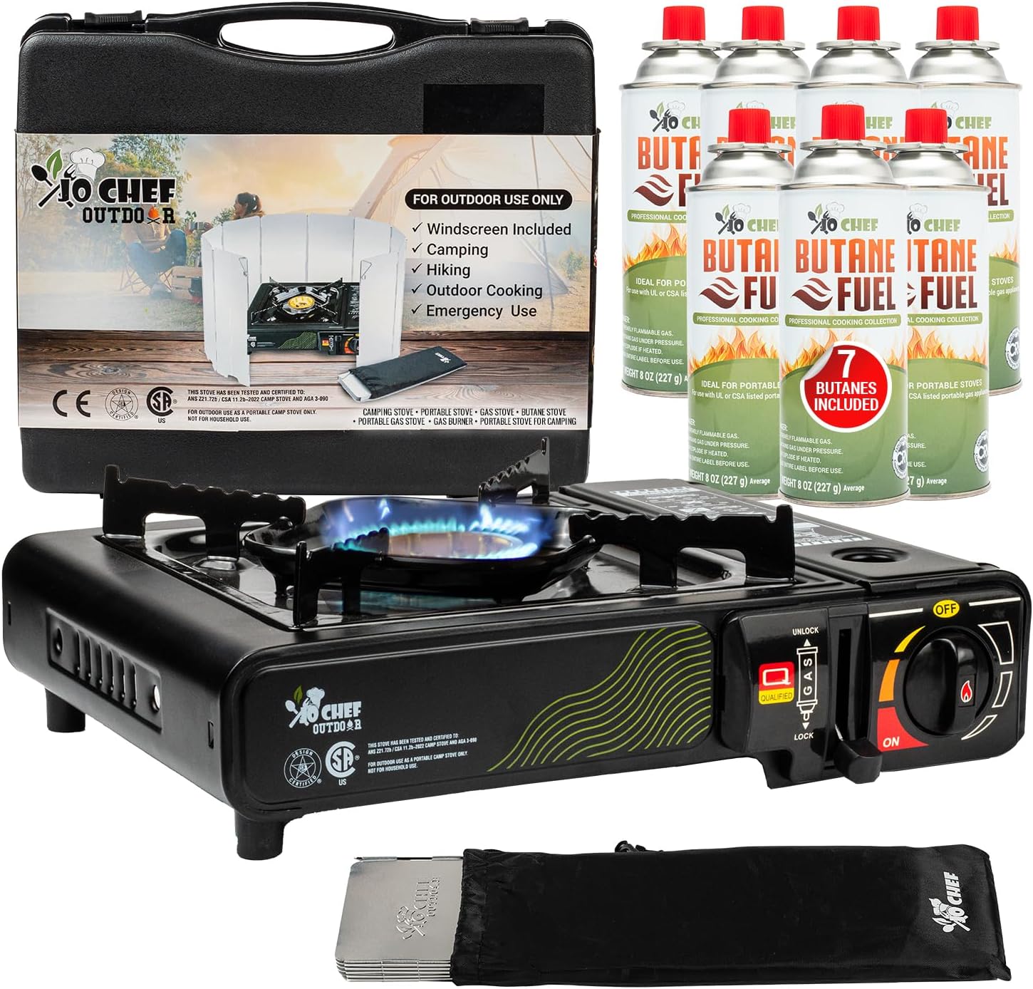 JoChef Portable Gas Stove - 9,500 BTU Powerhouse