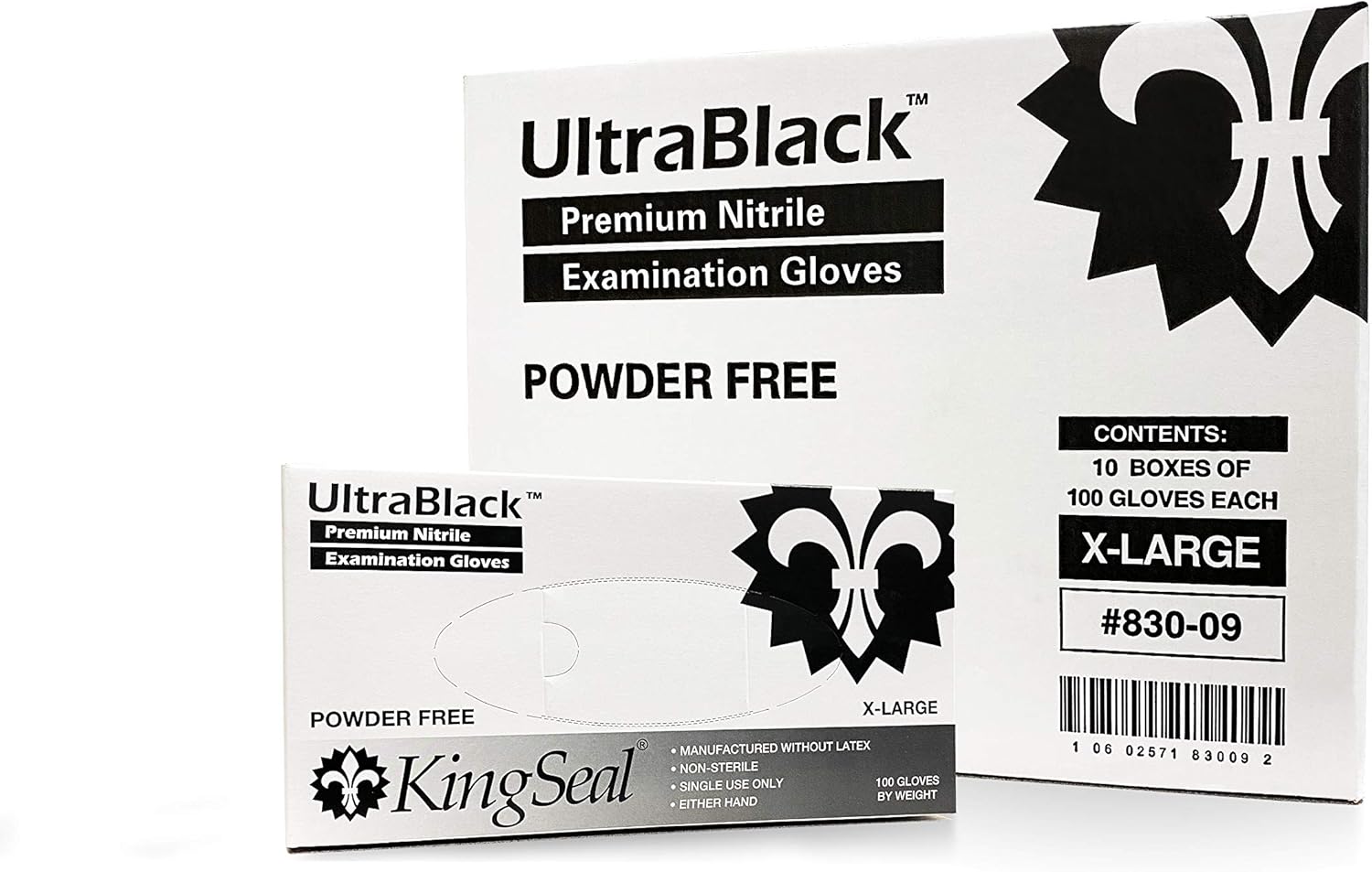 KingSeal UltraBlack Nitrile Gloves: Medical Grade, Textured Tips