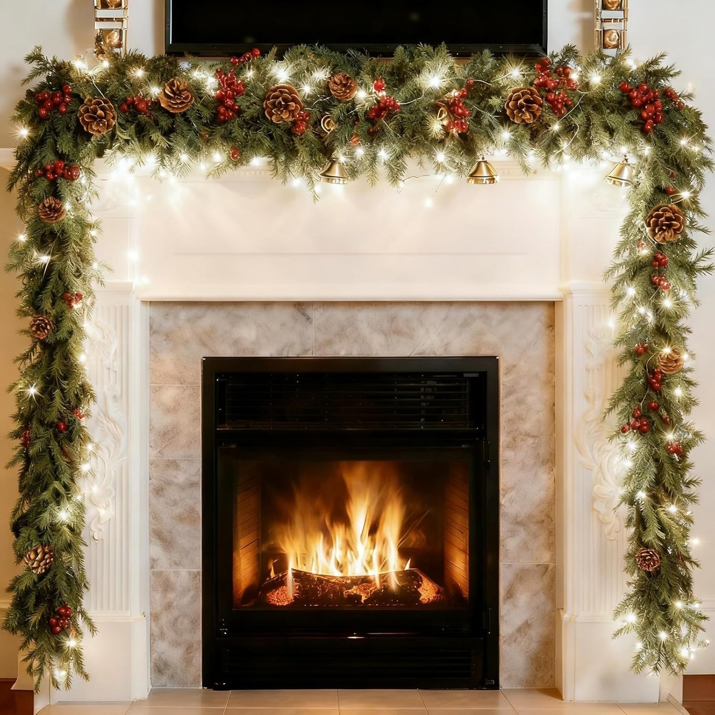 Realistic 9FT Christmas Norfolk Pine Garland for Holiday Decor