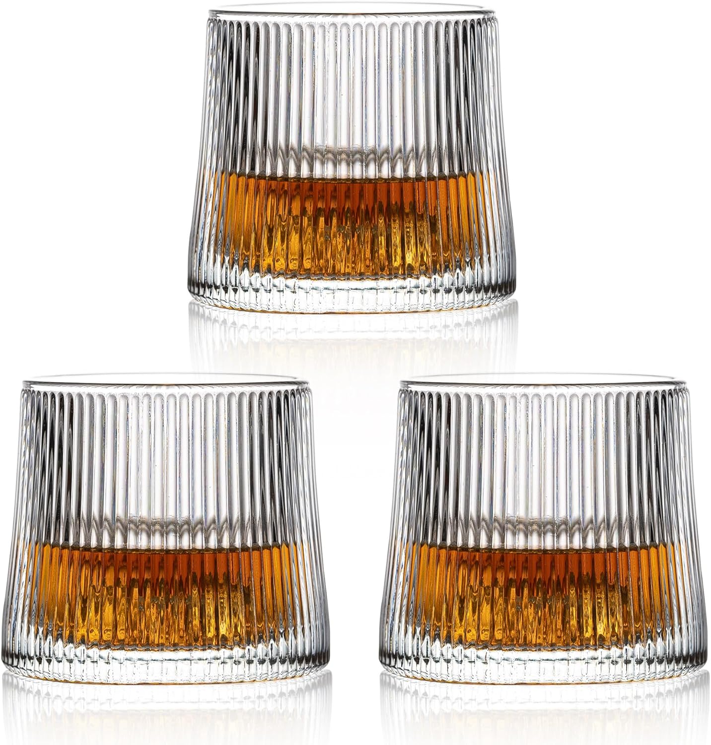 Set of 3 Vertical Stripe Whiskey Glasses - Noevany