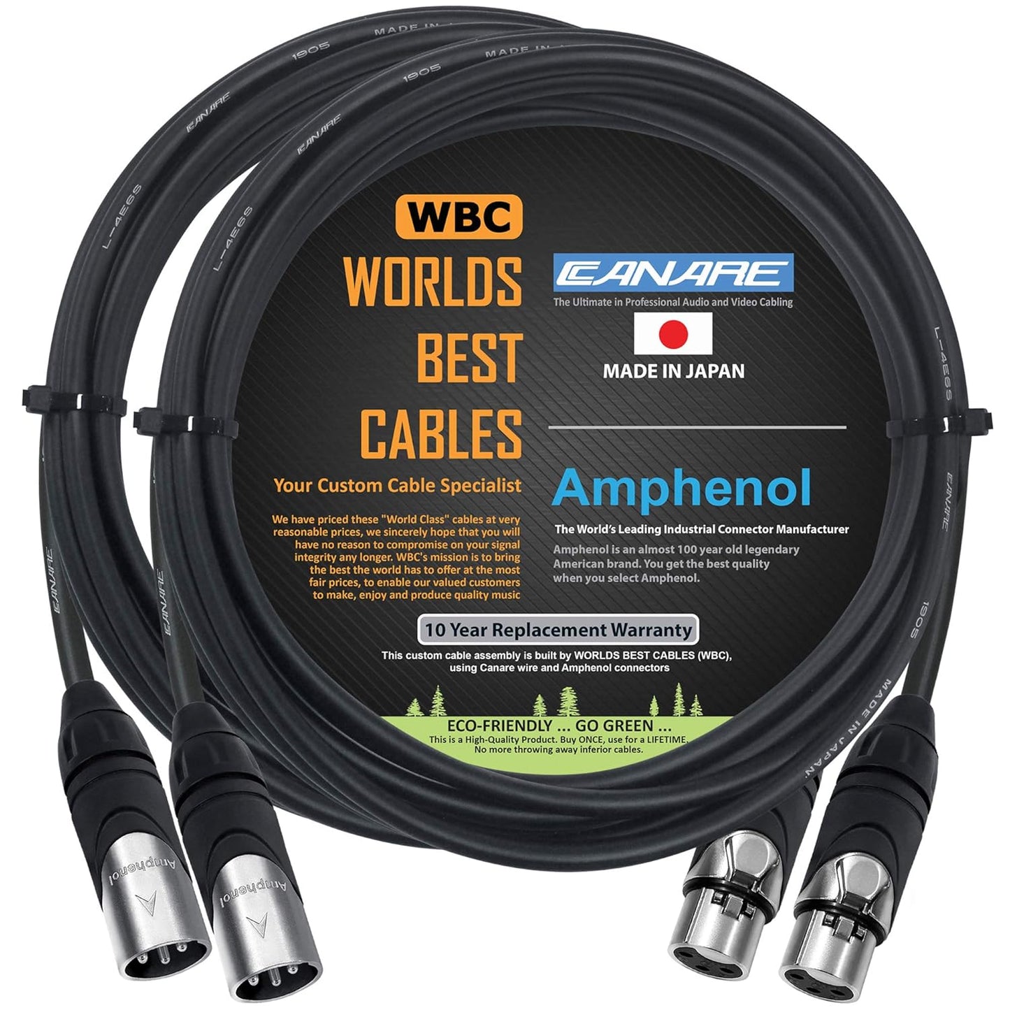 Canare L-4E6S Star Quad Balanced Microphone Cables - 10 Foot