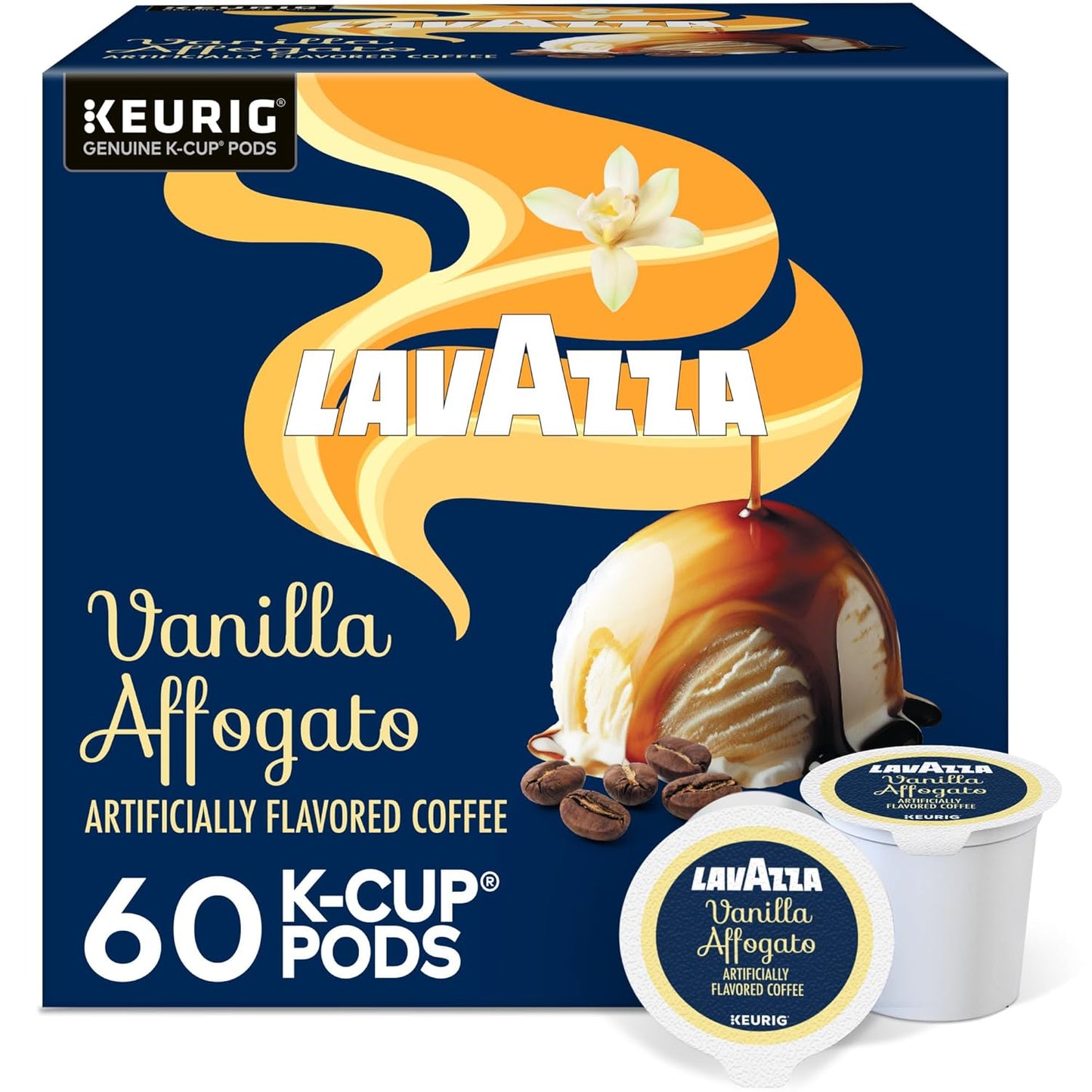 Lavazza Vanilla Affogato Coffee Pods for Keurig Machines, 60 Count