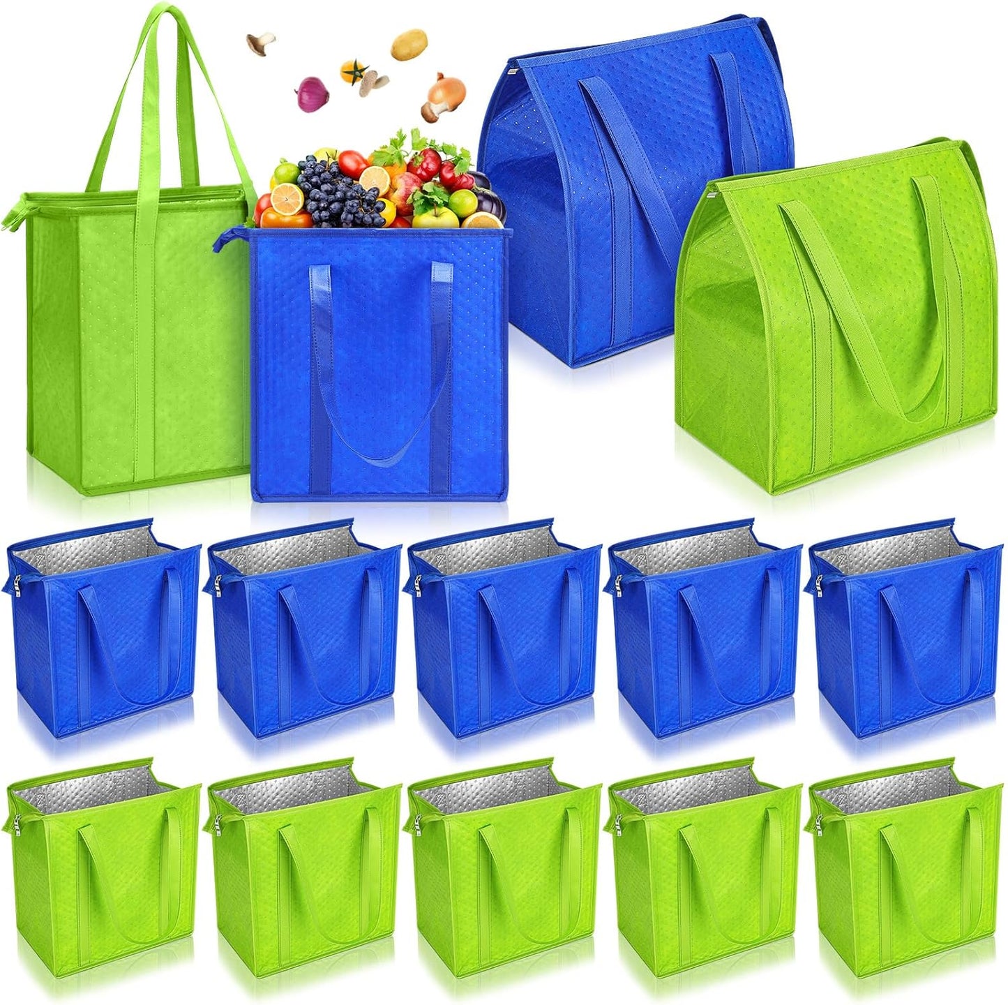 10 Pcs Large Insulated Shopping Bags for Groceries and More